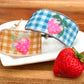 Blue gingham Strawberry Bead Loom Woven bracelet