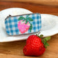 Blue gingham Strawberry Bead Loom Woven bracelet
