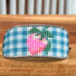 Blue gingham Strawberry Bead Loom Woven bracelet
