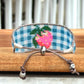 Blue gingham Strawberry Bead Loom Woven bracelet