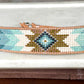 Green and Blue Starburst Southwestern Beaded Loom Cuff Bracelet