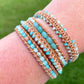 Seafoam and Aqua Jade Ombre Beaded Macrame Bracelet Set