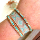 Seafoam Aqua Ombre Diamond beaded friendship bracelet