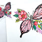 Butterfly Floral Watercolor Waterproof Vinyl Sticker butterfly sticker, bumper sticker, sticker for water bottle pink butterfly sticker