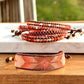 Small Blush,Beige and Copper starburst Bead Loom Woven Bracelet
