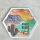 Wanderlust Hexagon Sticker