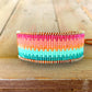 Bright Rainbow Ombre Bead Loom Woven Bracelet