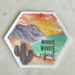 Wanderlust Hexagon Sticker