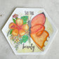 See the Beauty watercolor Hexagon Sticker