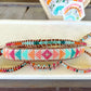 Rainbow Loom woven geometric Triangle beaded friendship bracelet
