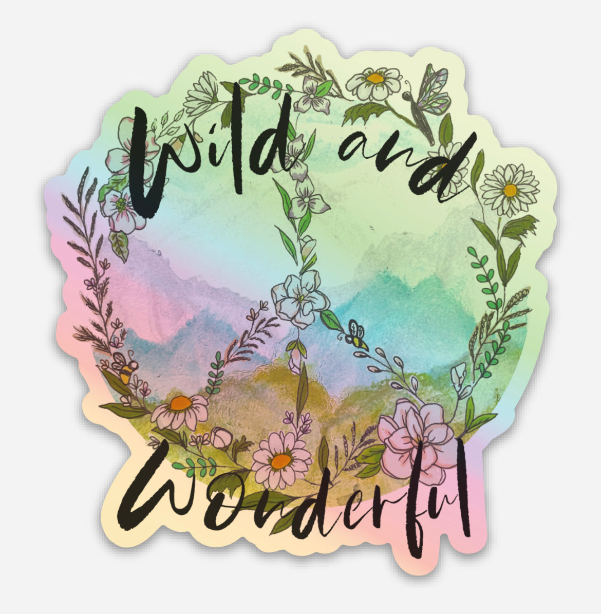 Wild and Wonderful West Virginia wildflower peace sign Waterproof Vinyl Decal