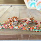 Rainbow geometric Triangle Beaded Macrame Bracelet and Diamond Loom Set