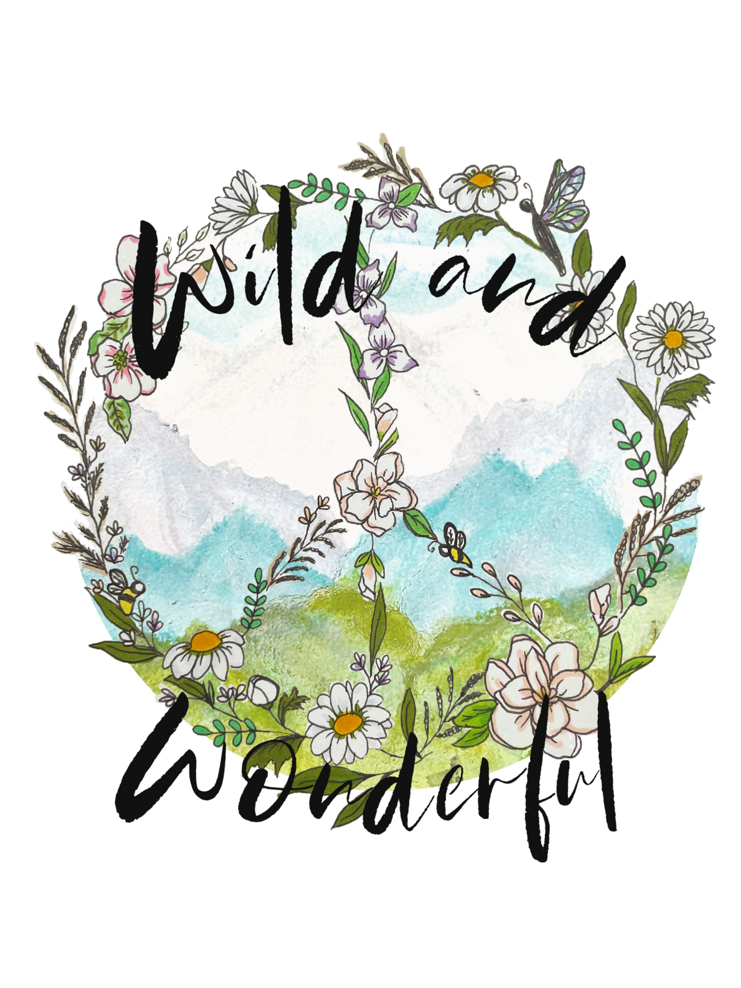 Wild and Wonderful West Virginia wildflower peace sign Waterproof Vinyl Decal