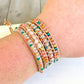 Pink Peach and Teal geometric Diamond ChevronBeaded Macrame Bracelet and Diamond Loom Set