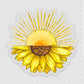 Sun and Sunflower watercolor clear vinyl waterproof sticker