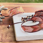 Small Blush,Beige and Copper starburst Bead Loom Woven Bracelet