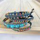 Dark Teal Beaded Macrame Bracelet and Diamond Loom Set