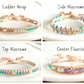 Purple, Green, and Gold Fluorite Leather Beaded Macrame Bracelet