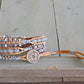 Copper Navy Blush Gray Agate and Beaded Macrame 3x wrap bracelet