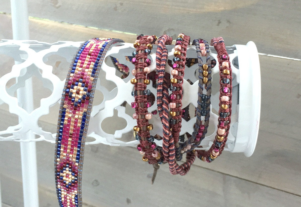 With a Southwest Vibe: Artisan Bead Bracelet with Upcycled/Handcrafted Pewter Dome 2024 Links