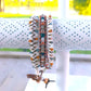 Copper Blush and Navy 3x macrame Leather Wrap Bracelet