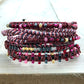 Navy Pink and Gold Macrame 5x Wrap Boho Leather Bracelet