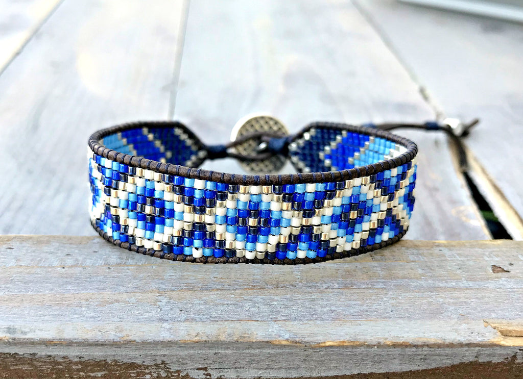 Buy Turquoise Hand Woven Loom Bracelet, Multi Beaded Wristband, Blue Miyuki  Jewelry, Elegant Cute Armband, Trend Christmas Gift Online in India - Etsy