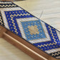 Bright Blue Aztec Extra wide Geometric bead loom woven cuff