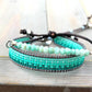 Amazonite and Aqua Ombre Loom Beaded Bracelet Set, chakra bracelet