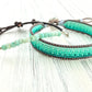 Amazonite and Aqua Ombre Loom Beaded Bracelet Set, chakra bracelet