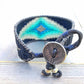 Navy Seas Diamond Burst Loom Bracelet, bead loom woven