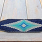 Navy Seas Diamond Burst Loom Bracelet, bead loom woven