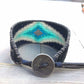 Navy Seas Diamond Burst Loom Bracelet, bead loom woven