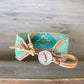 Seafoam and Silver Loom Woven Tribal Chevron beaded friendship bracelet,