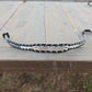 Gray Agate center Black ,Silver, and Gray Beaded Leather Single Wrap Bracelet