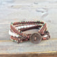 White Turquoise Macrame 3 Wrap Leather Bracelet