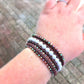 White Turquoise Macrame 3 Wrap Leather Bracelet