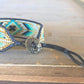 Navy,Teal, and Gold Bohemian Loom Woven Southwestern Tribal Beaded Bracelet