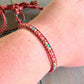 Coral and Turquoise Ladder Woven Leather Stack bracelet