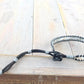 Black, Gray, and Silver Beaded Leather Single Wrap Bracelet