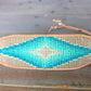 Sand and Sea Diamond Burst Bead Loom Woven LeatherBracelet