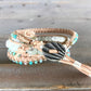 Seafoam Jade and Macrame Boho 3x wrap bracelet