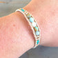 Amazonite Center Aqua, Tan, and Rose Gold Beaded Leather Stack Bracelet