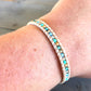 Aqua, Tan, and Rose Gold Beaded Leather Single Wrap Bracelet