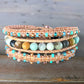 Rose gold Amazonite and Macrame Boho 3x wrap bracelet
