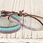 Flurite and Mint to Purple Ombre Loom Beaded Bracelet Set, birthday gift for her, boho jewelry set, chakra bracelet