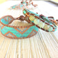 Aqua and Rose gold Loom and Macrame Bracelet stack set