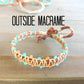 Aqua and Rose gold Loom and Macrame Bracelet stack set