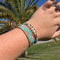 Aqua and Rose gold Loom and Macrame Bracelet stack set