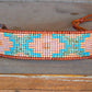 Turquoise, Blush, and Rose Gold Southwestern Style Bead Loom Woven Bracelet